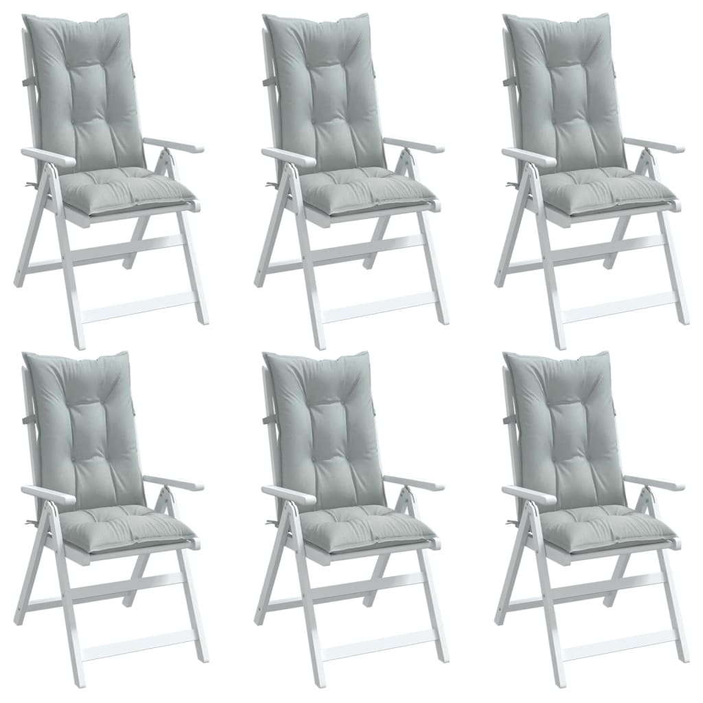 Coussins de dossier haut 6 pièces Mélange Gris clair 120x50x7 cm Tissu