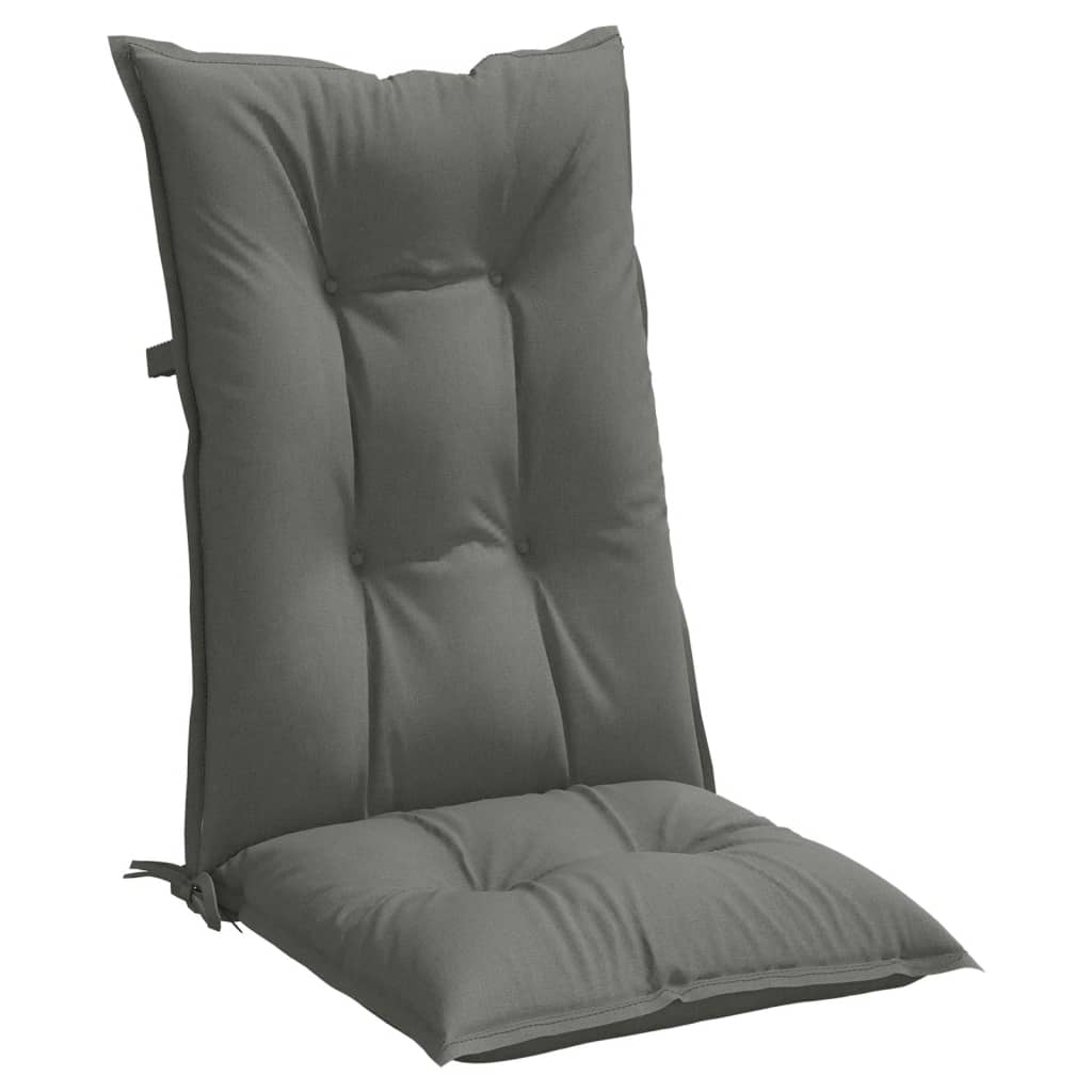 Coussins pour chaises longues 4 pcs. Mélange Gris foncé 120x50x7 cm Tissu
