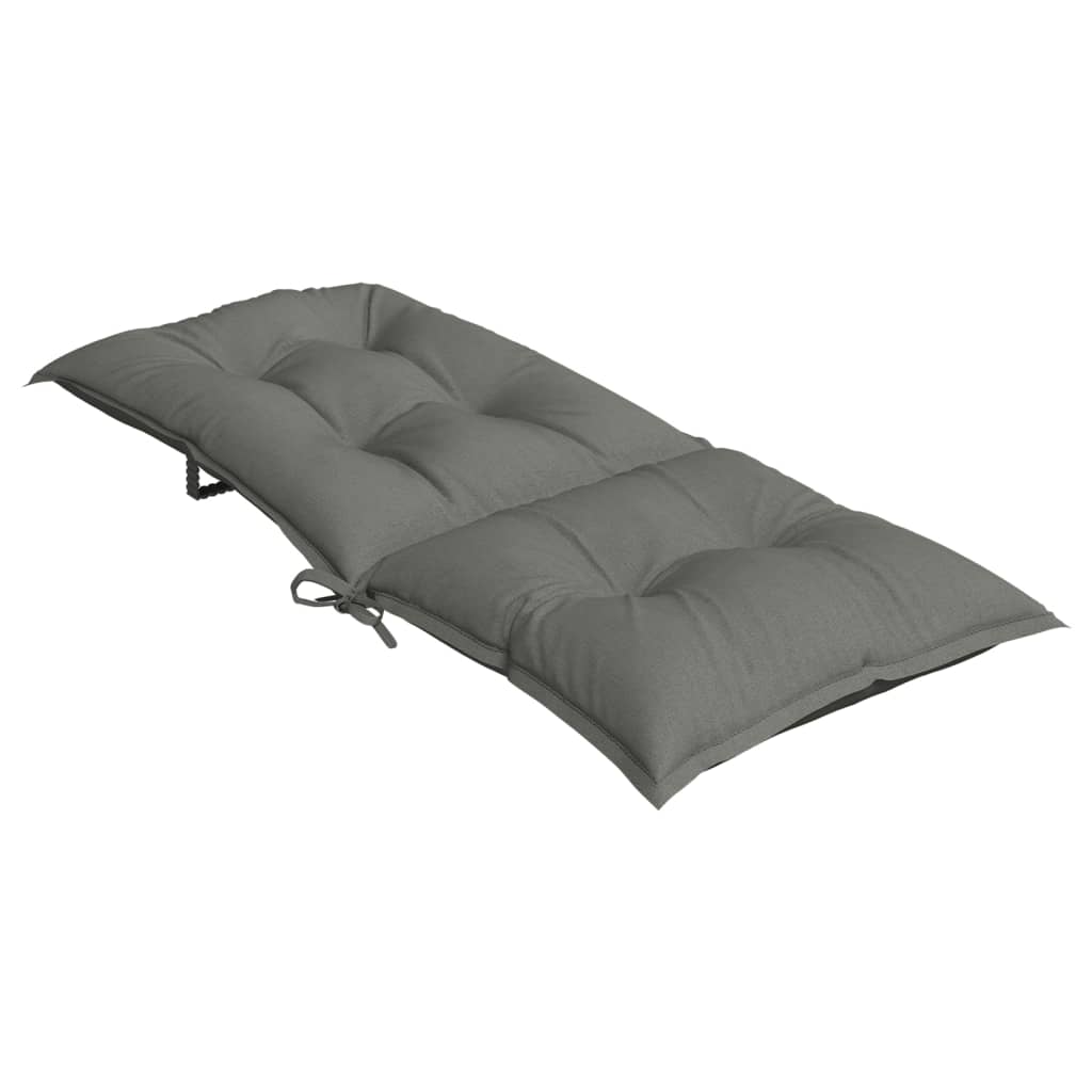 Coussins pour chaises longues 4 pcs. Mélange Gris foncé 120x50x7 cm Tissu