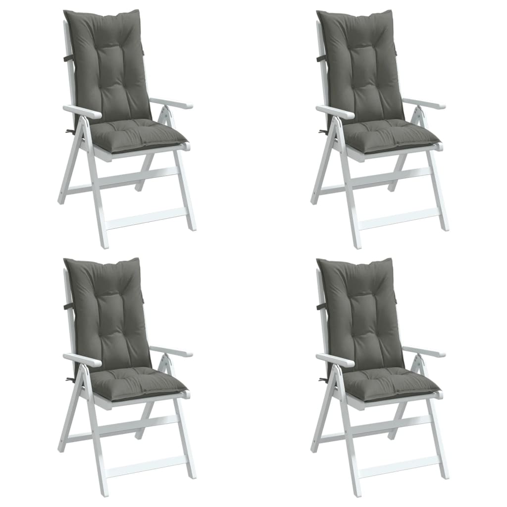 Coussins pour chaises longues 4 pcs. Mélange Gris foncé 120x50x7 cm Tissu