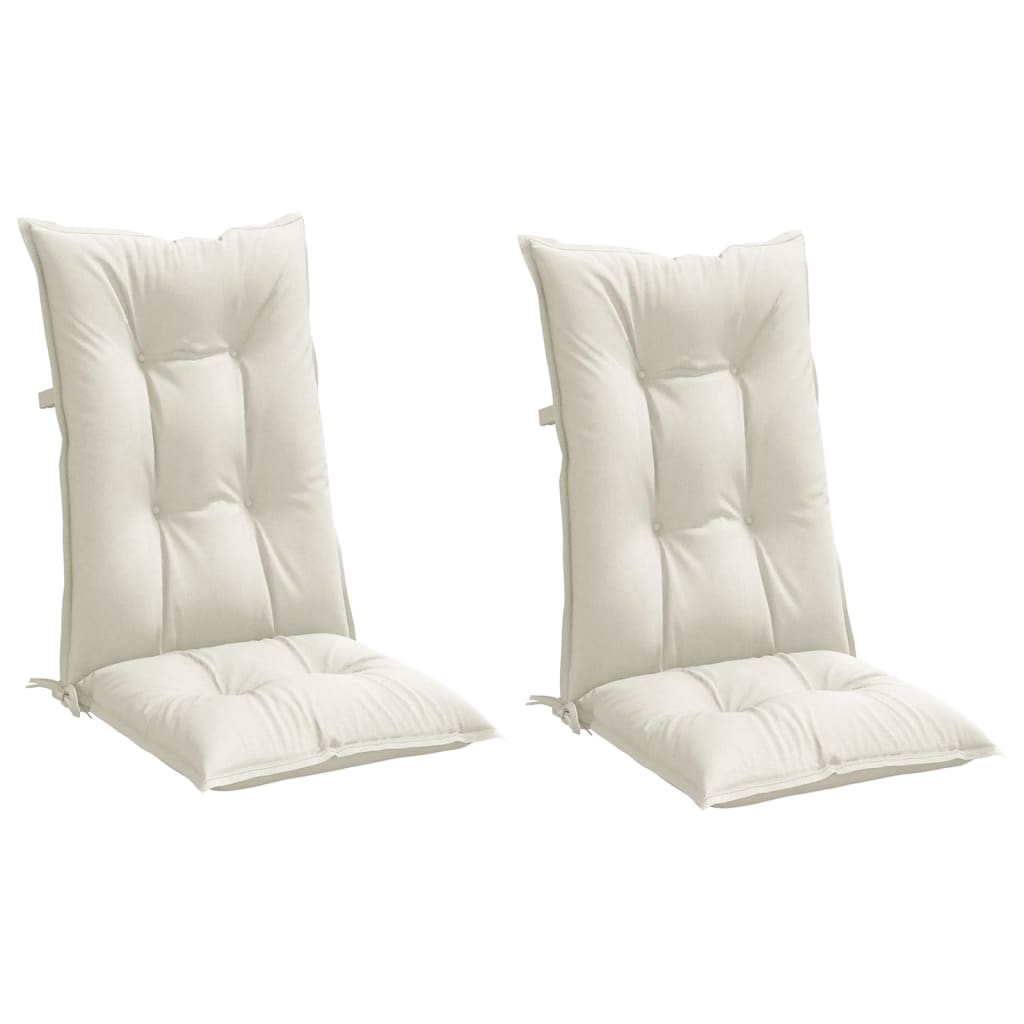 Coussins pour chaises hautes 2 pcs. Mélange Crème 120x50x7 cm Tissu