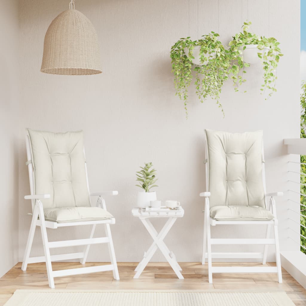 Coussins pour chaises hautes 2 pcs. Mélange Crème 120x50x7 cm Tissu