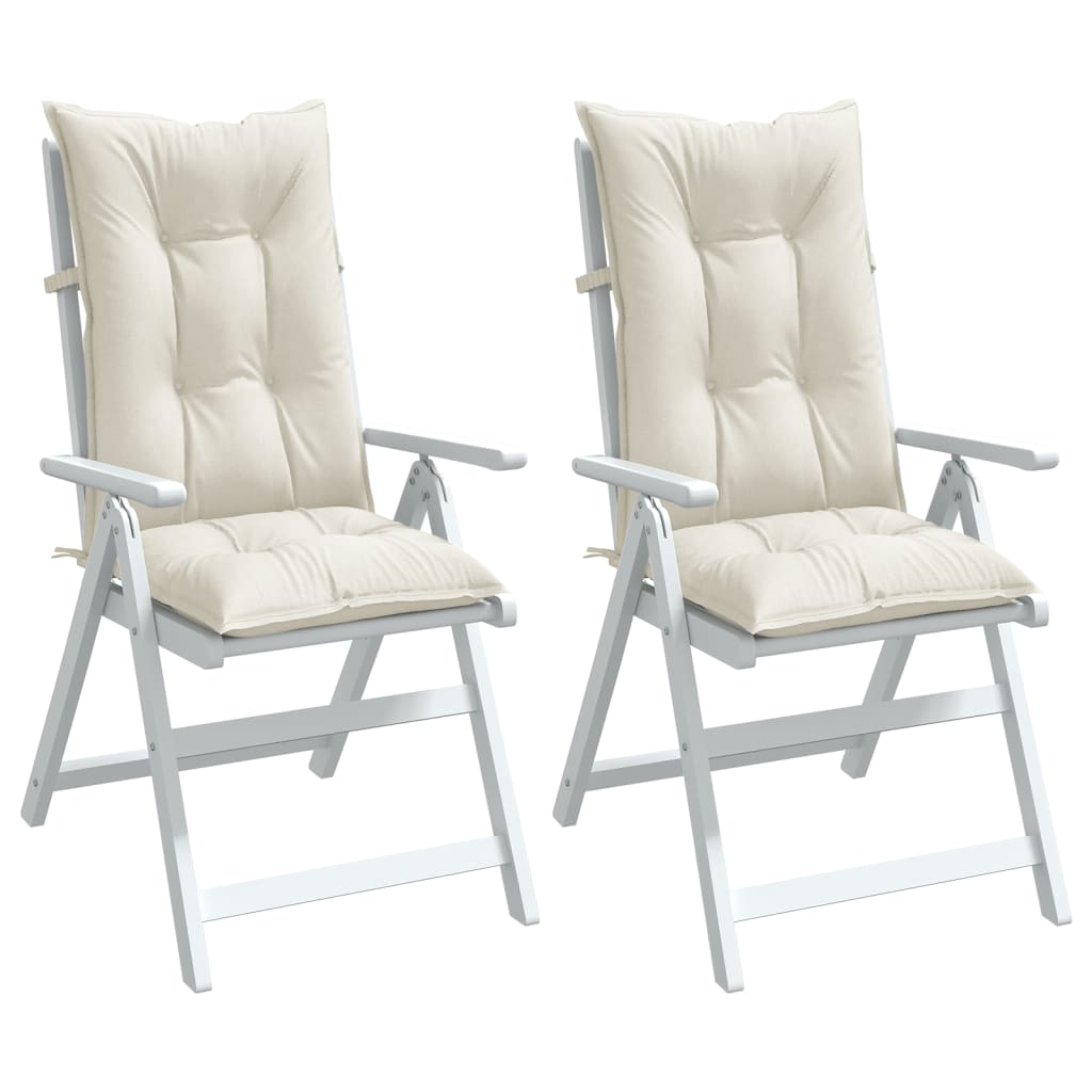 Coussins pour chaises hautes 2 pcs. Mélange Crème 120x50x7 cm Tissu