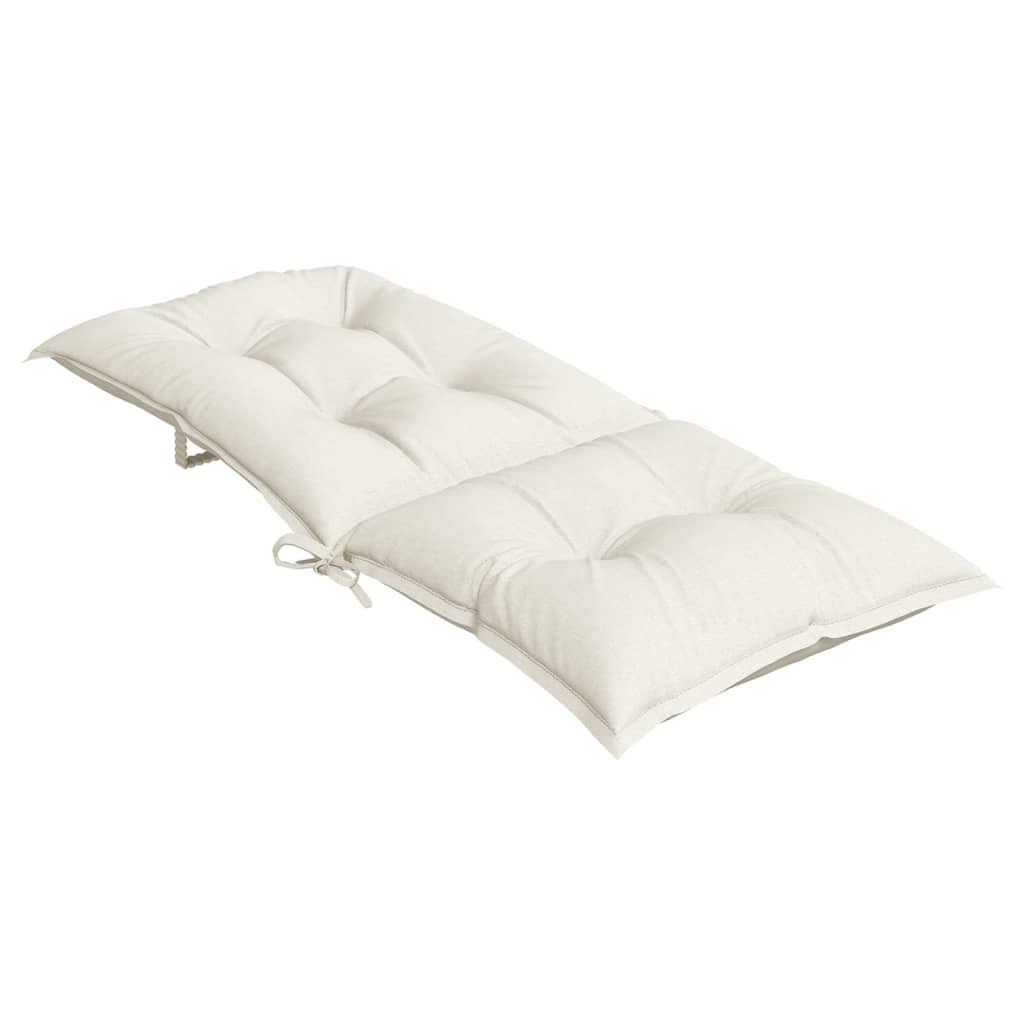 High-back cushion pads, 4 pcs, mélange cream, 120x50x7 cm, fabric