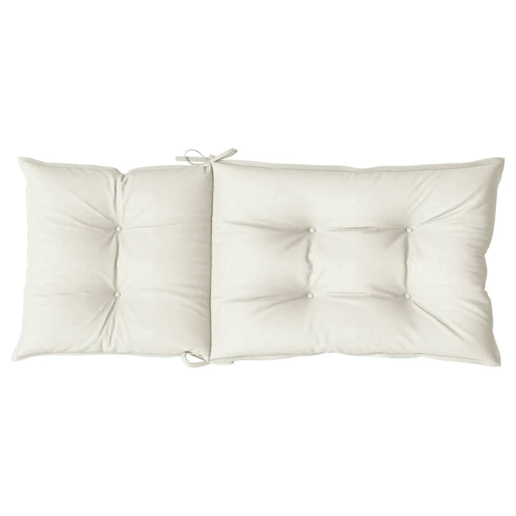 High-back cushion pads, 4 pcs, mélange cream, 120x50x7 cm, fabric