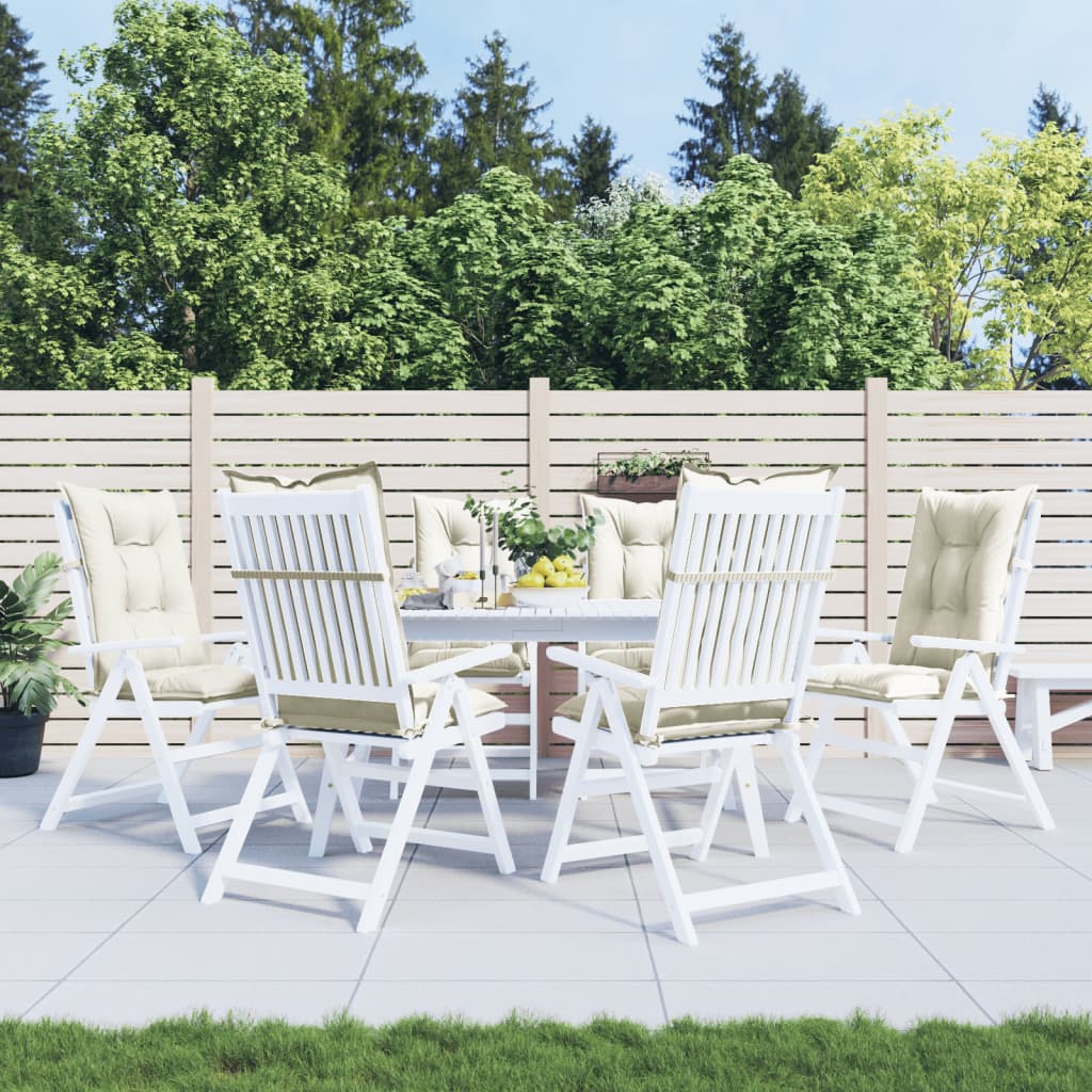 High-back cushion pads 6 pcs. Mélange Cream 120x50x7 cm Fabric
