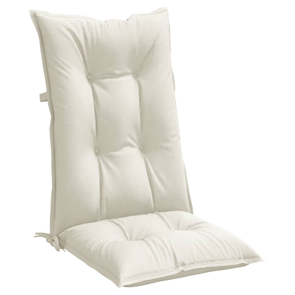 High-back cushion pads 6 pcs. Mélange Cream 120x50x7 cm Fabric