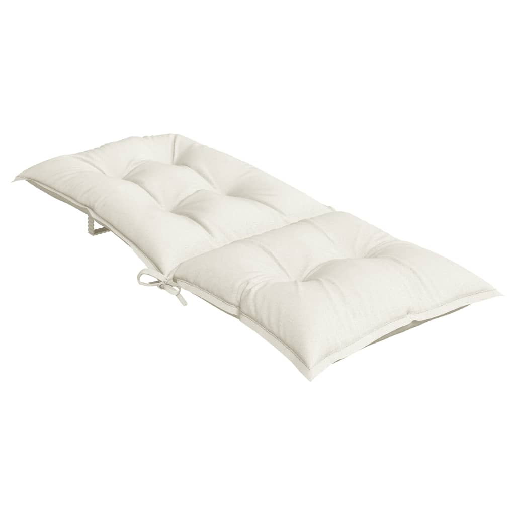 High-back cushion pads 6 pcs. Mélange Cream 120x50x7 cm Fabric