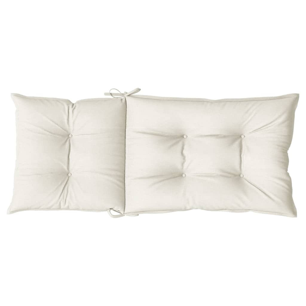 High-back cushion pads 6 pcs. Mélange Cream 120x50x7 cm Fabric