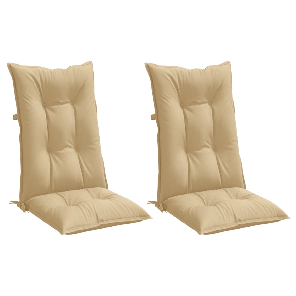 Coussins de dossier haut 2 p. Mélange Beige 120x50x7 cm Tissu