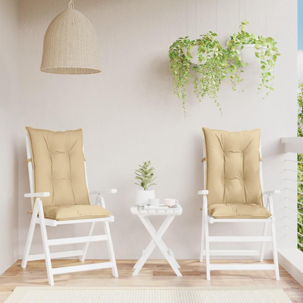 Coussins de dossier haut 2 p. Mélange Beige 120x50x7 cm Tissu