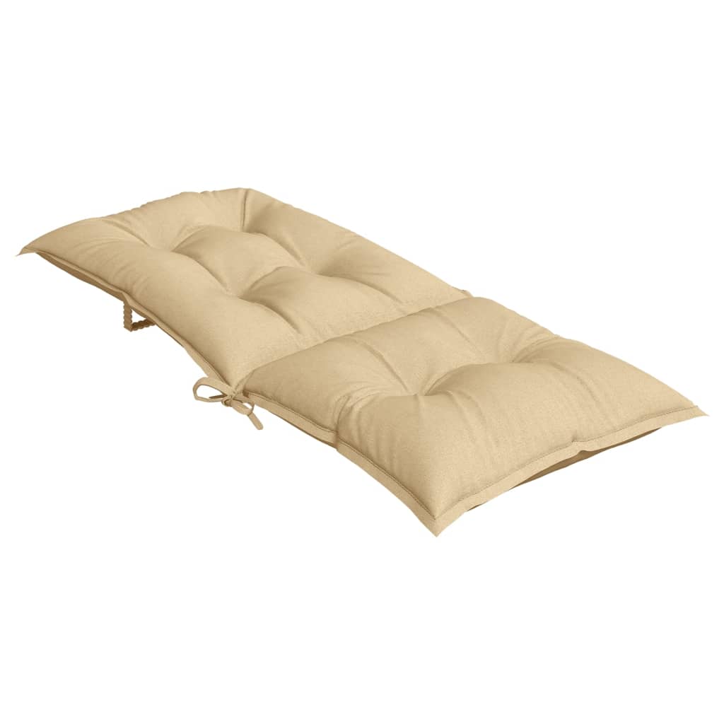 Coussins de dossier haut 2 p. Mélange Beige 120x50x7 cm Tissu