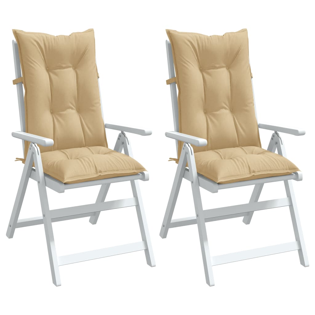 Coussins de dossier haut 2 p. Mélange Beige 120x50x7 cm Tissu