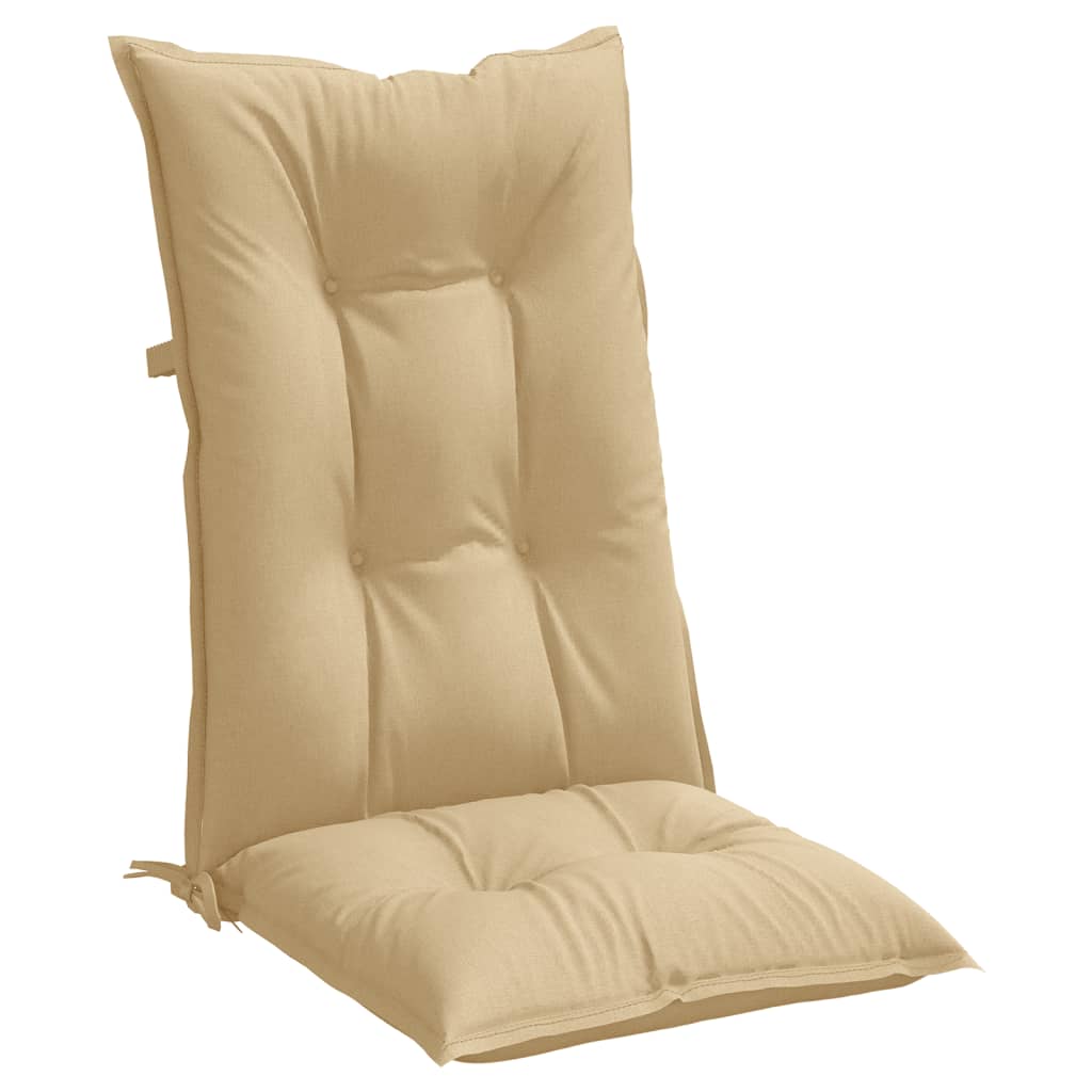 High-back cushion pads 4 pcs. Mélange Beige 120x50x7 cm Fabric