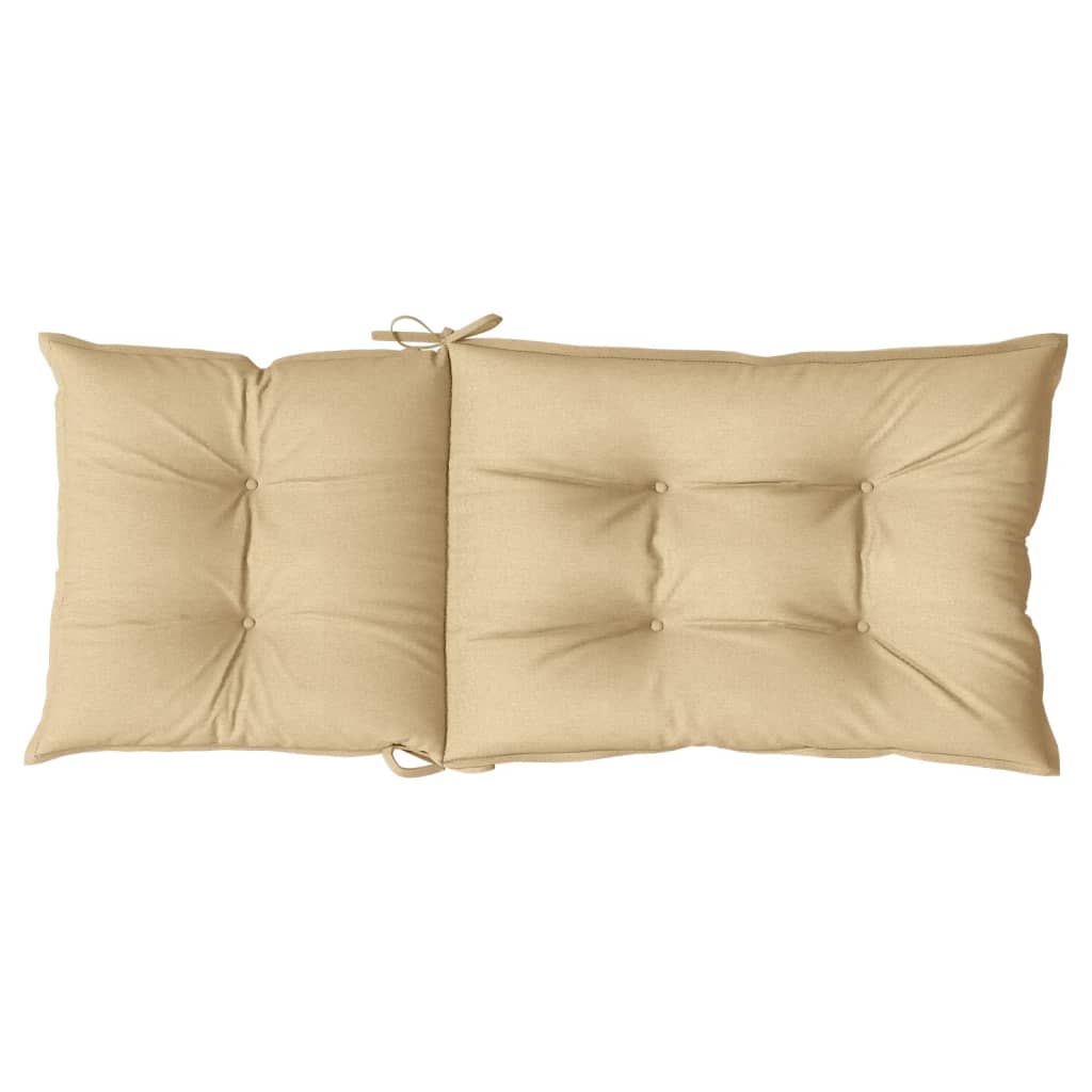 High-back cushion pads, 6 pcs, Mélange Beige, 120x50x7 cm, Fabric
