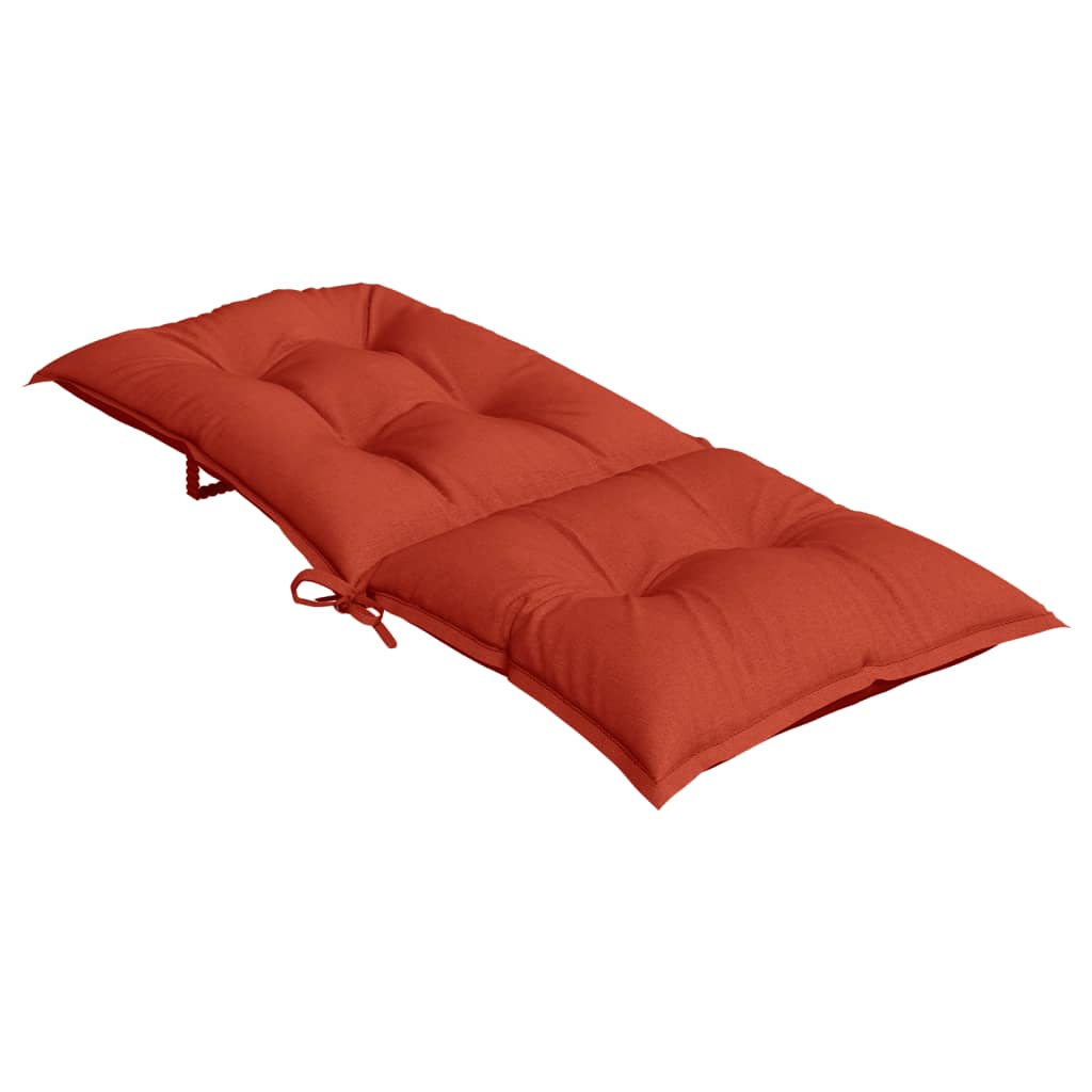 High-Back Cushion Pads 4 pcs. Melange Red 120x50x7 cm Fabric