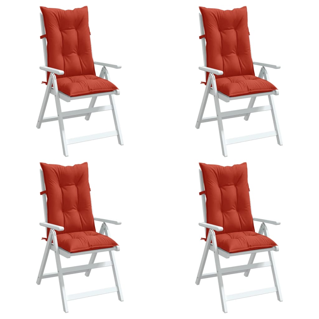 High-Back Cushion Pads 4 pcs. Melange Red 120x50x7 cm Fabric