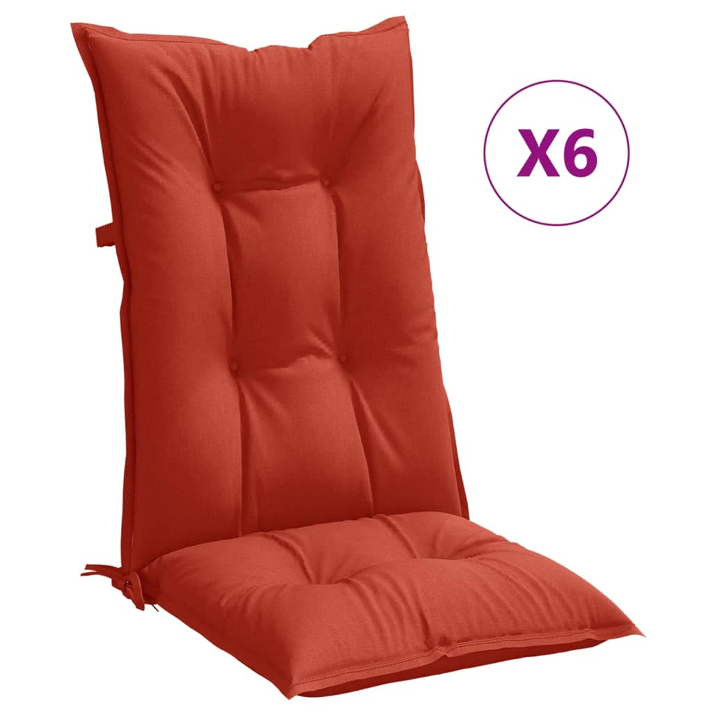 Coussins pour chaises longues 6 pièces Mélange rouge 120x50x7 cm Tissu