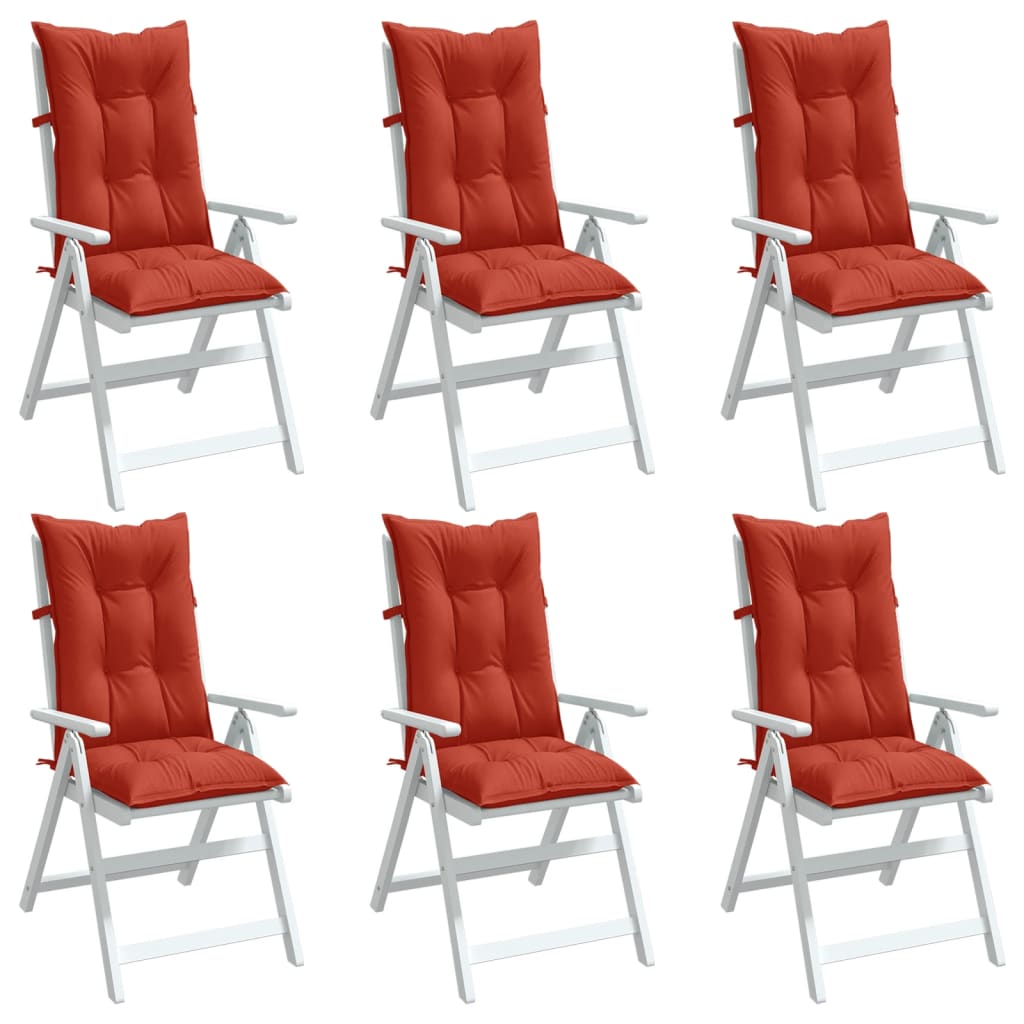 Coussins pour chaises longues 6 pièces Mélange rouge 120x50x7 cm Tissu