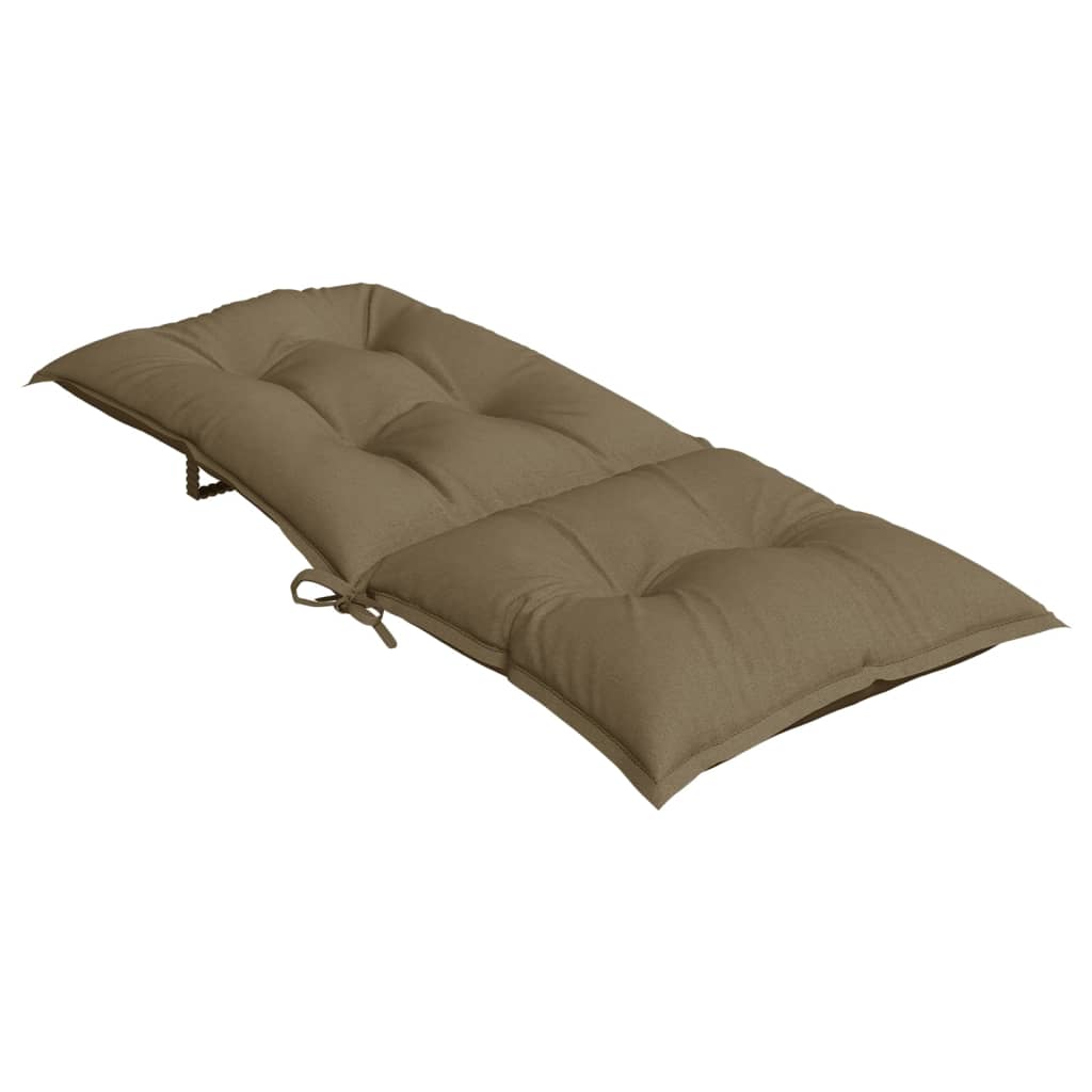 Coussins pour chaises hautes 4 pces Mélange Taupe 120x50x7 cm Tissu