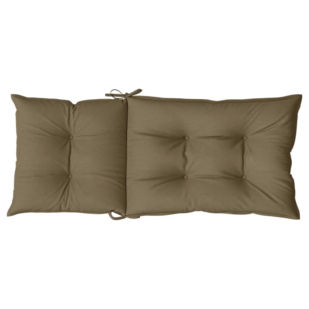 Coussins pour chaises hautes 4 pces Mélange Taupe 120x50x7 cm Tissu