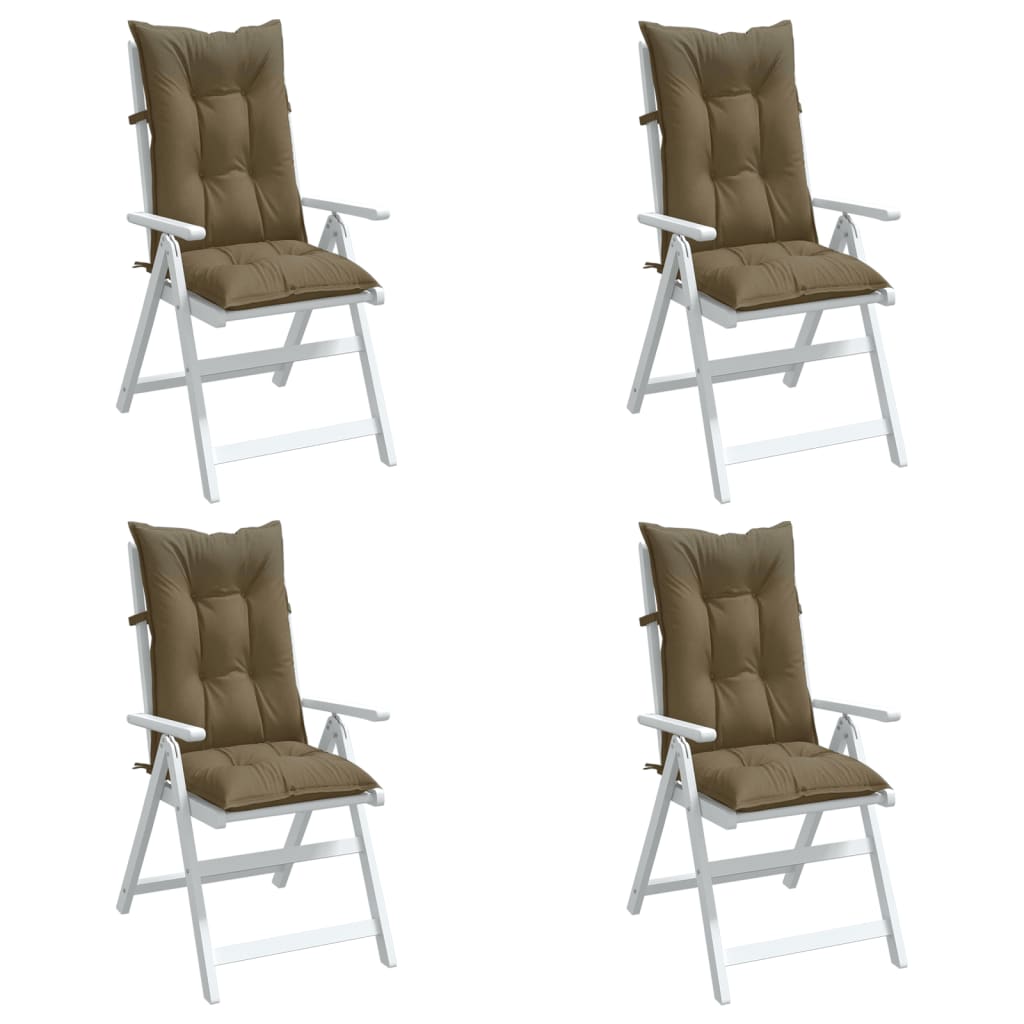 Coussins pour chaises hautes 4 pces Mélange Taupe 120x50x7 cm Tissu