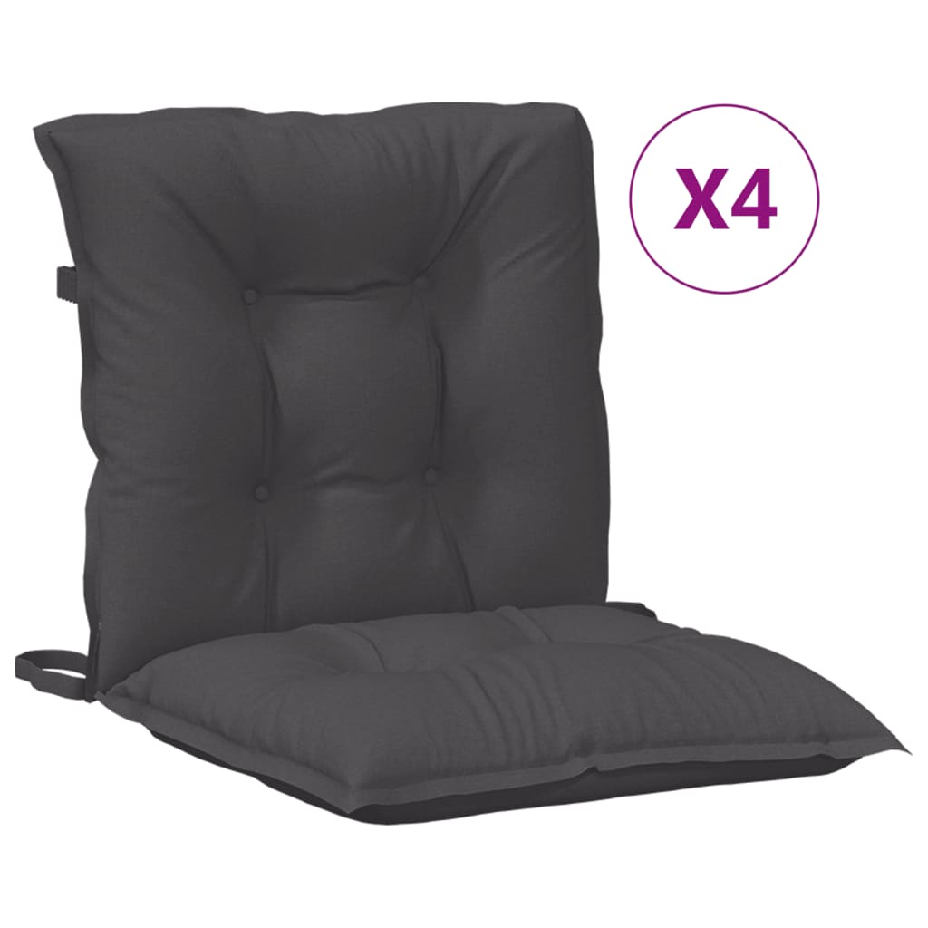 Coussins pour chaises basses 4 p. mélange anthracite 100x50x7cm tissu