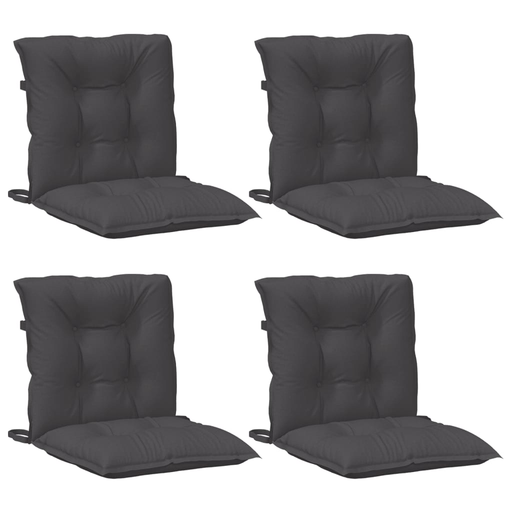 Coussins pour chaises basses 4 p. mélange anthracite 100x50x7cm tissu