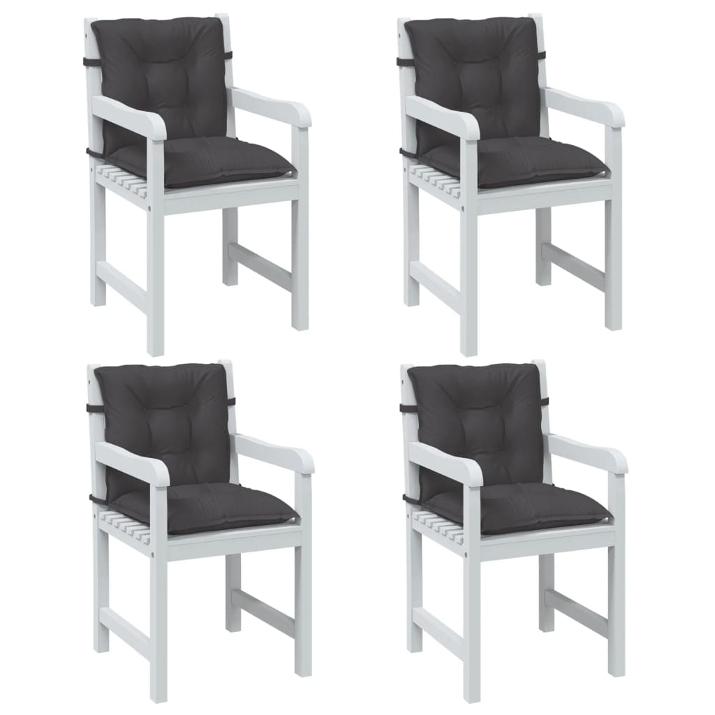 Coussins pour chaises basses 4 p. mélange anthracite 100x50x7cm tissu