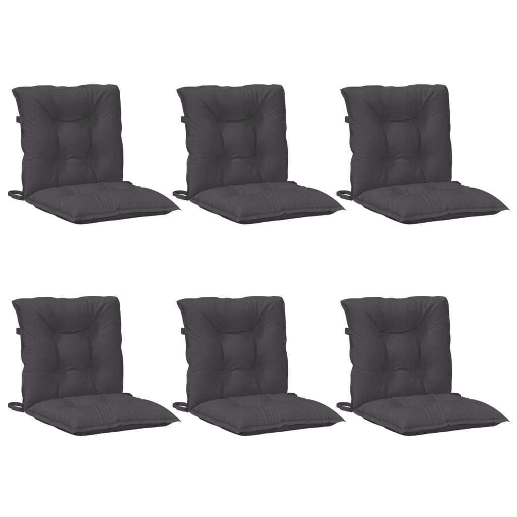 Coussins de dossier bas 6 pces Mélange Anthracite 100x50x7cm Tissu