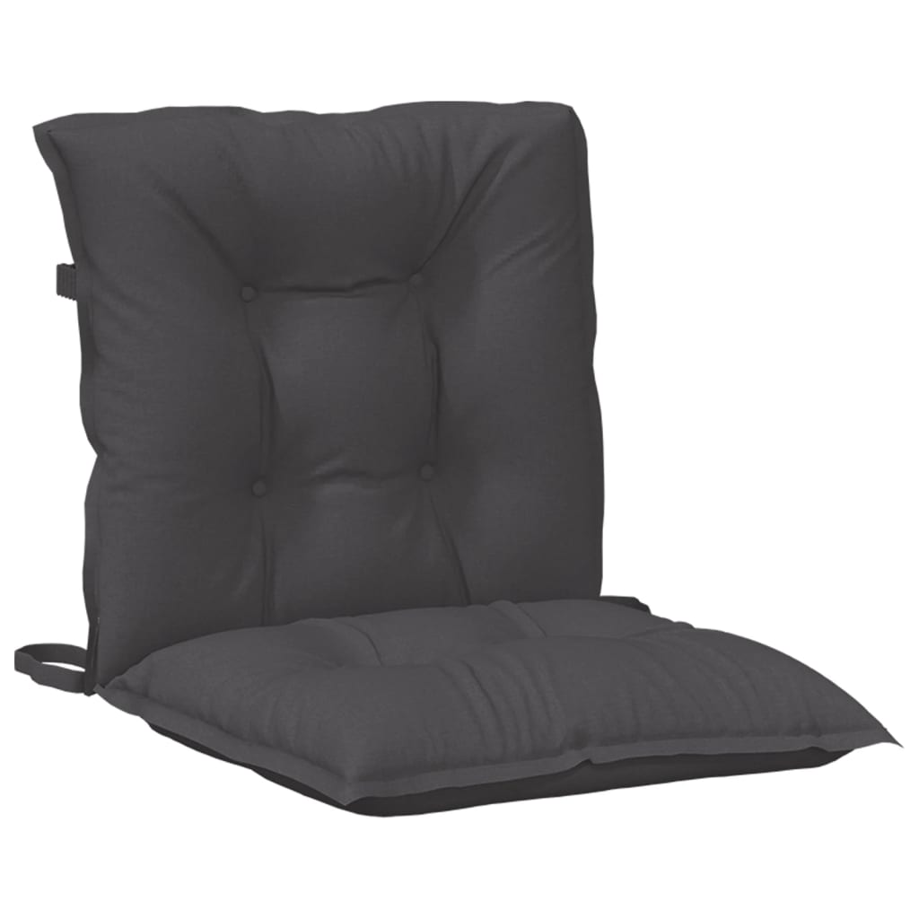 Coussins de dossier bas 6 pces Mélange Anthracite 100x50x7cm Tissu