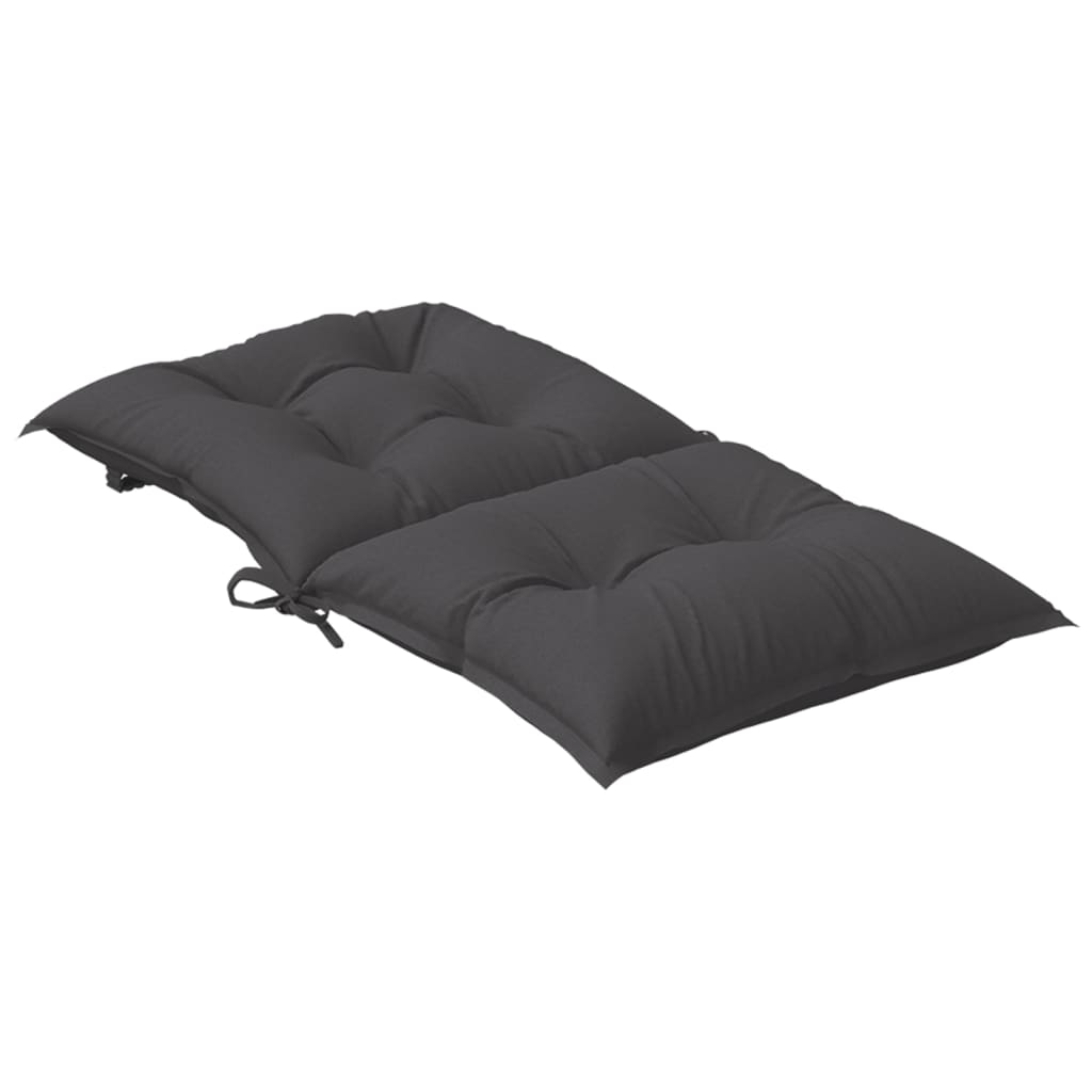 Coussins de dossier bas 6 pces Mélange Anthracite 100x50x7cm Tissu