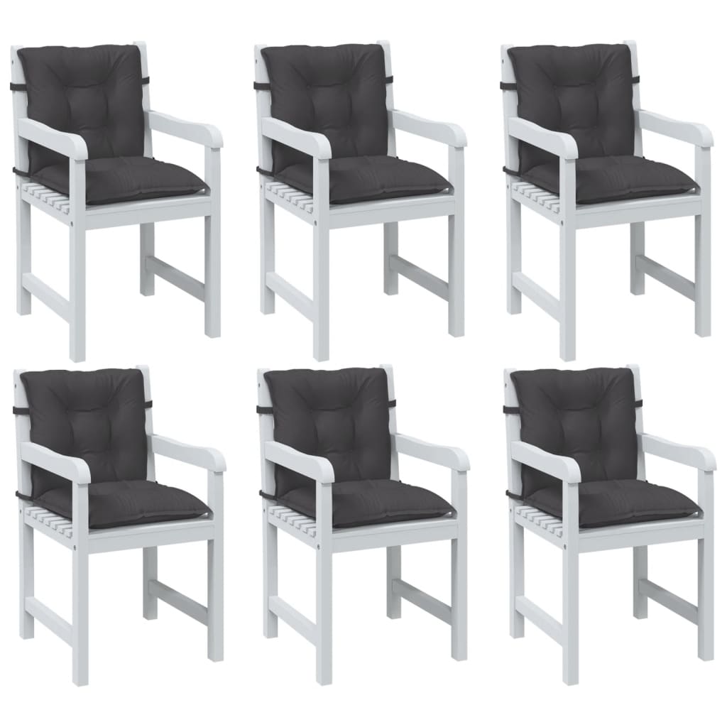 Coussins de dossier bas 6 pces Mélange Anthracite 100x50x7cm Tissu