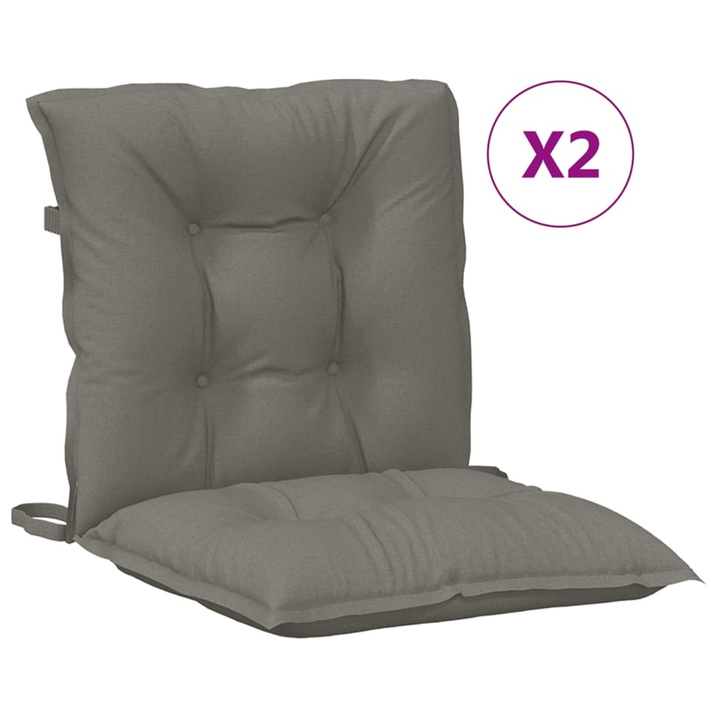 Low-back chair cushions, 2 pcs, dark gray, 100x50x7 cm, fabric