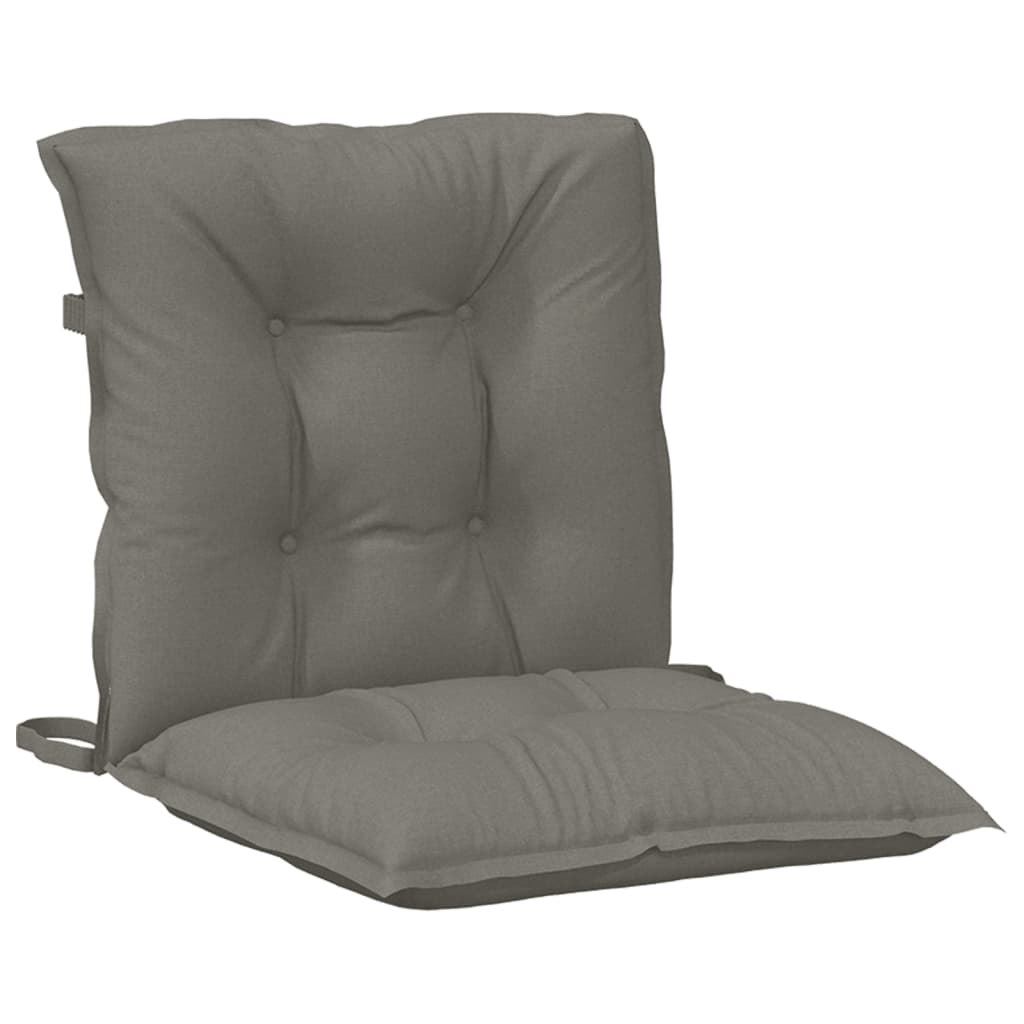 Low-back chair cushions, 2 pcs, dark gray, 100x50x7 cm, fabric