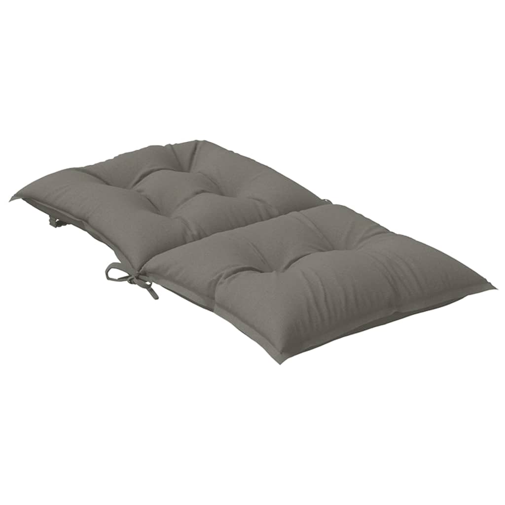 Low-back chair cushions, 2 pcs, dark gray, 100x50x7 cm, fabric