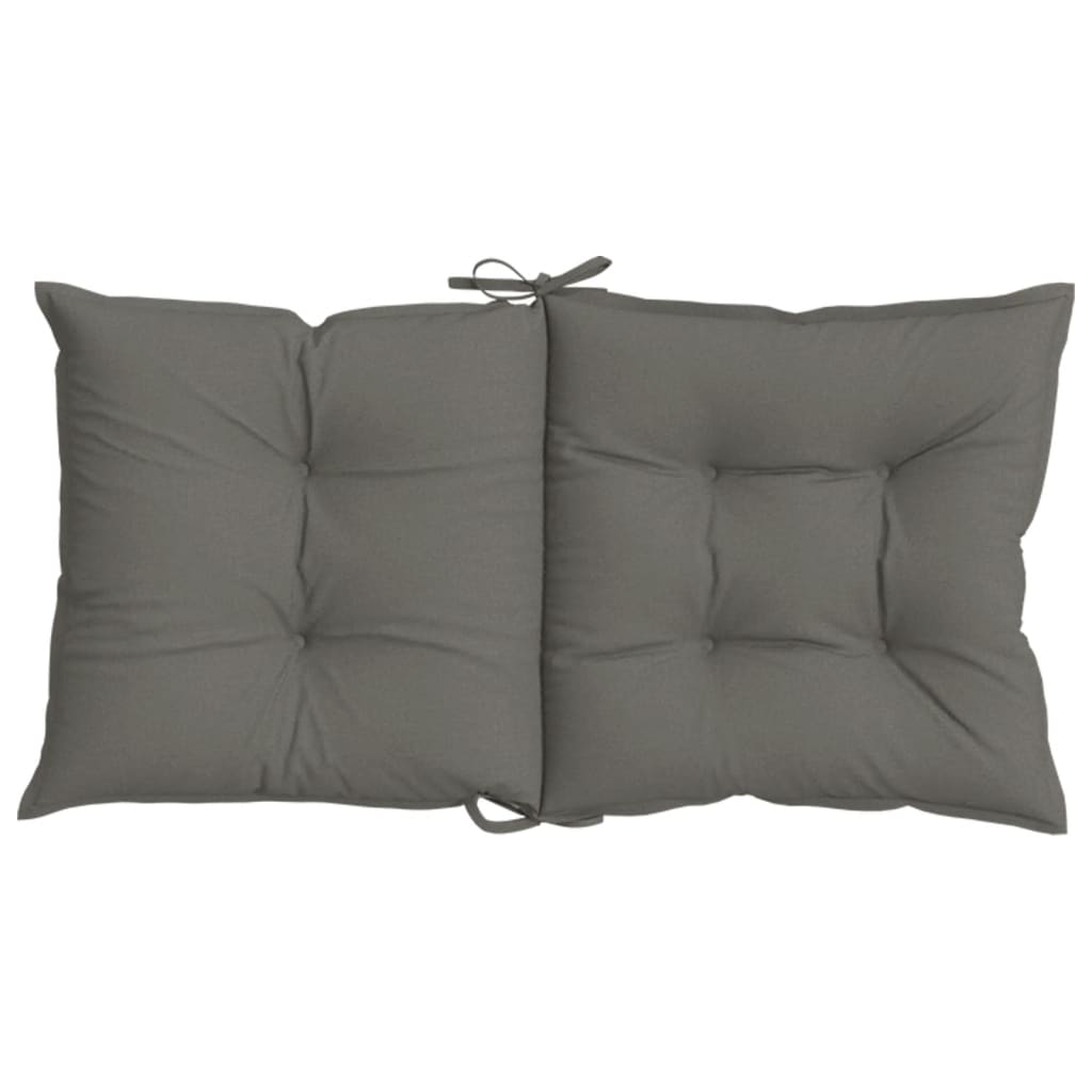 Low-back chair cushions, 2 pcs, dark gray, 100x50x7 cm, fabric
