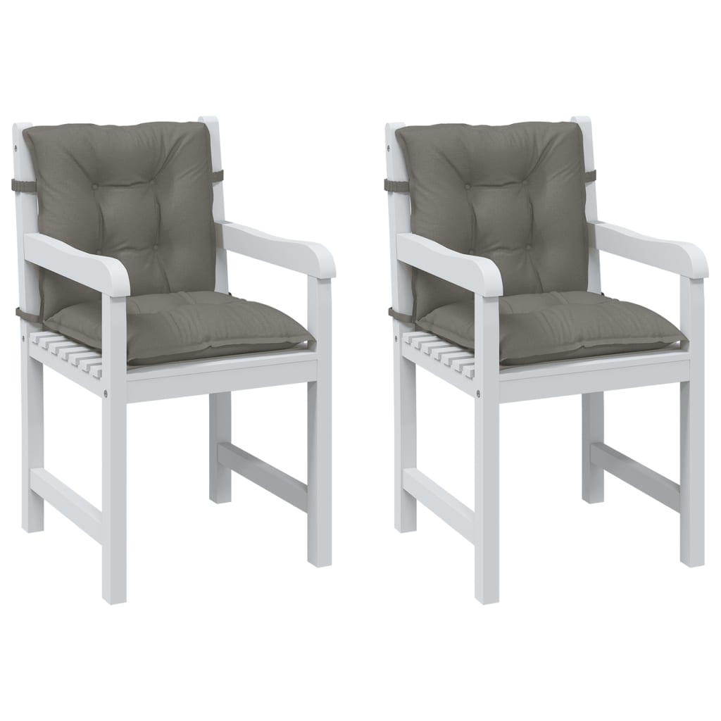 Low-back chair cushions, 2 pcs, dark gray, 100x50x7 cm, fabric