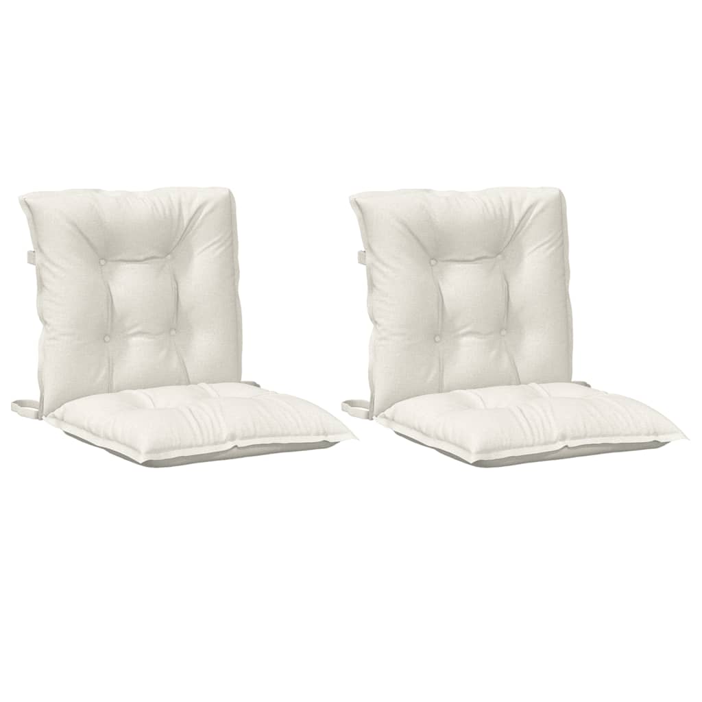 Low-back cushion pads 2 pcs. Melange Cream 100x50x7 cm Fabric