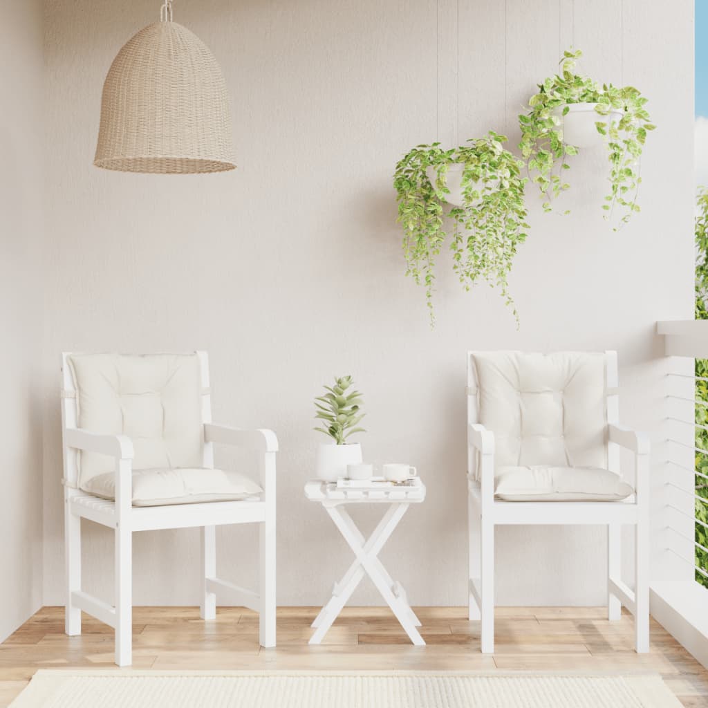 Low-back cushion pads 2 pcs. Melange Cream 100x50x7 cm Fabric