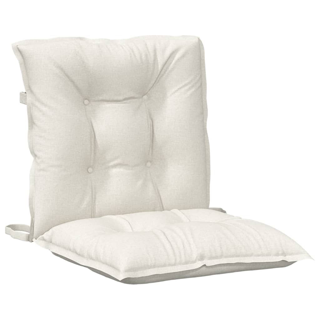 Low-back cushion pads 2 pcs. Melange Cream 100x50x7 cm Fabric
