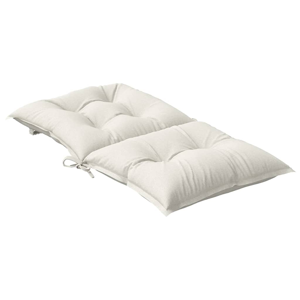 Low-back cushion pads 2 pcs. Melange Cream 100x50x7 cm Fabric