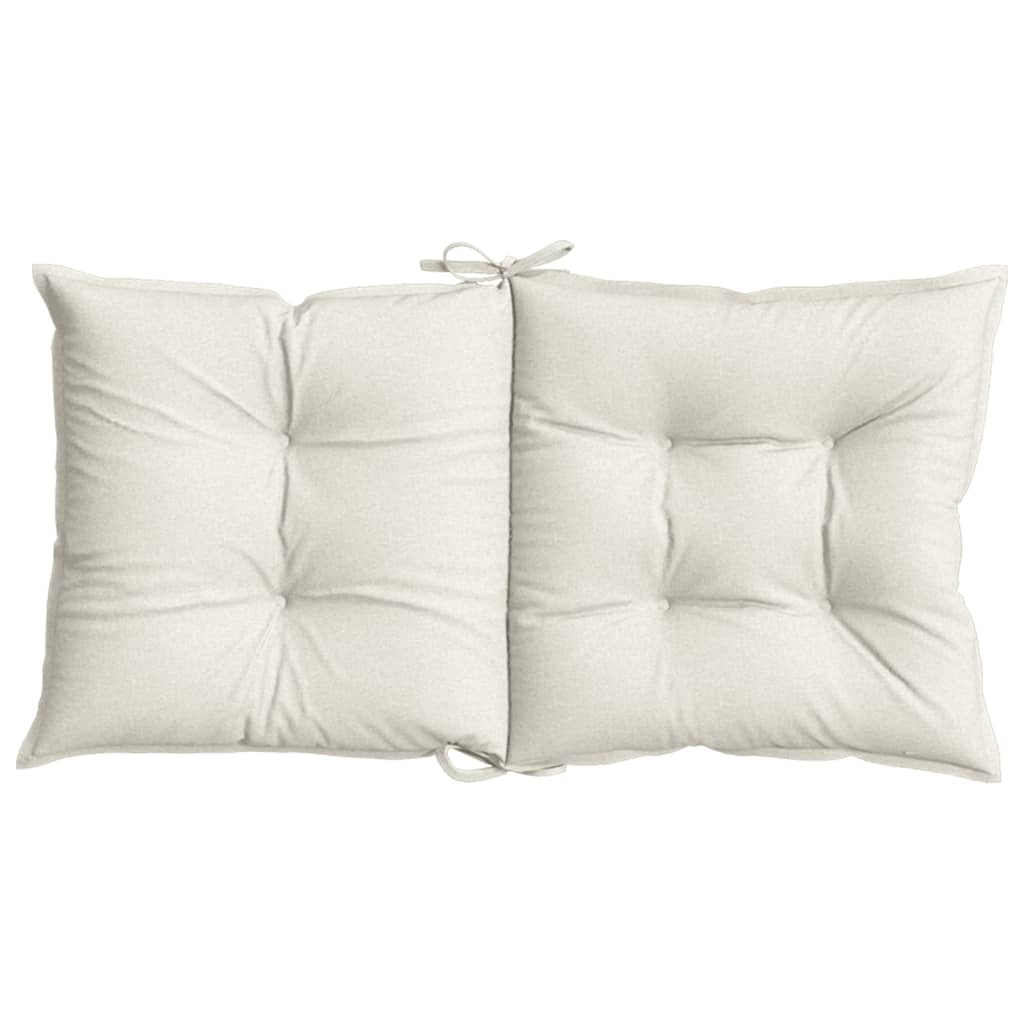 Low-back cushion pads 2 pcs. Melange Cream 100x50x7 cm Fabric