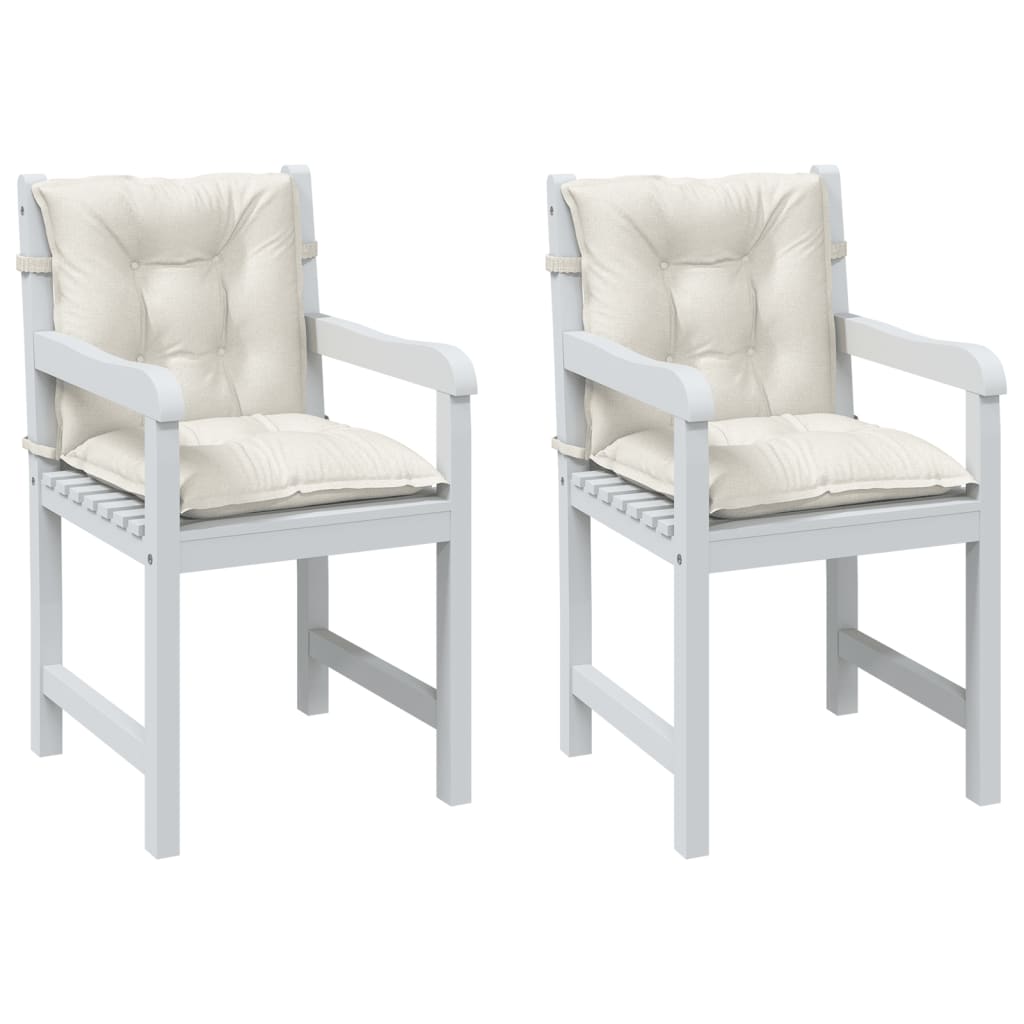 Low-back cushion pads 2 pcs. Melange Cream 100x50x7 cm Fabric
