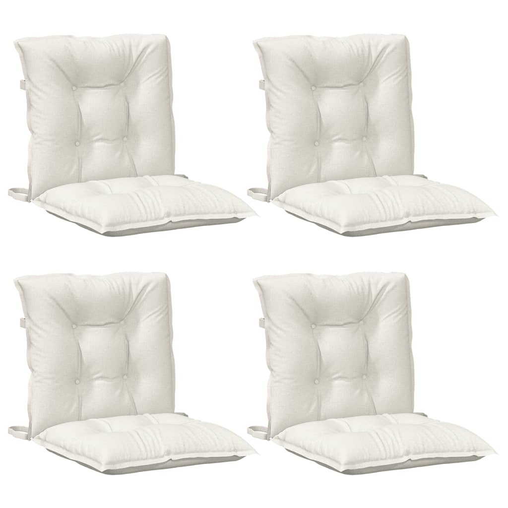 Coussins pour chaises basses 4 p. mélange crème 100x50x7 cm tissu