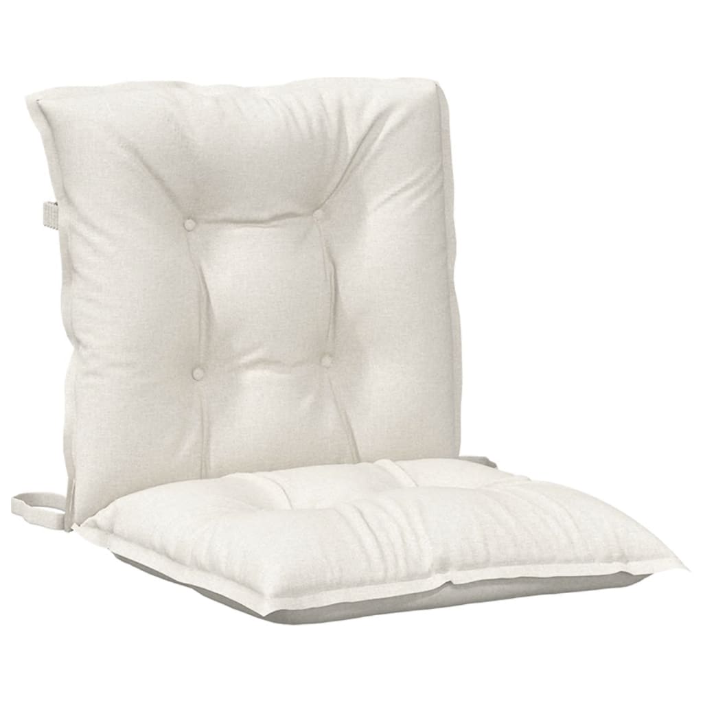 Coussins pour chaises basses 4 p. mélange crème 100x50x7 cm tissu