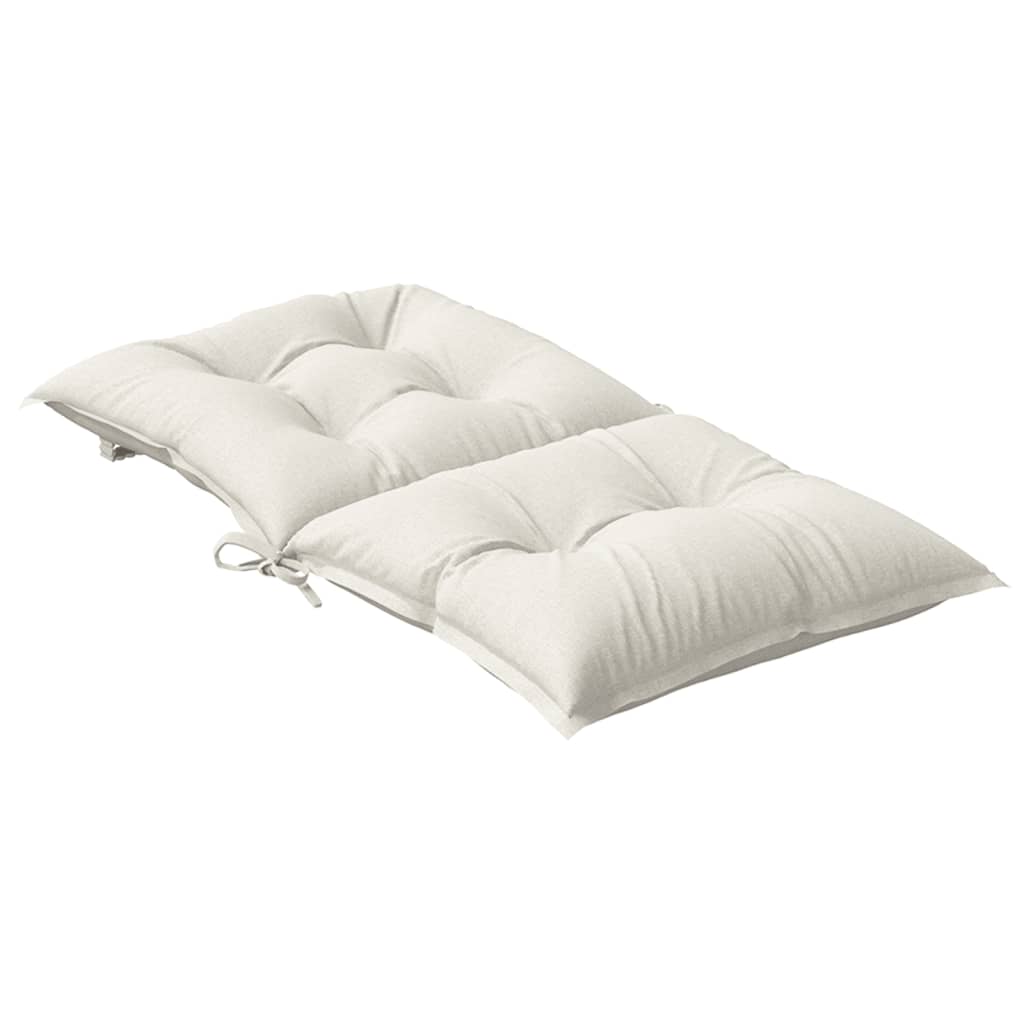 Coussins pour chaises basses 4 p. mélange crème 100x50x7 cm tissu