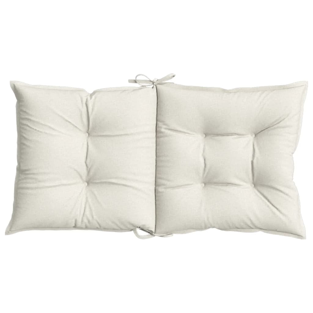 Coussins pour chaises basses 4 p. mélange crème 100x50x7 cm tissu