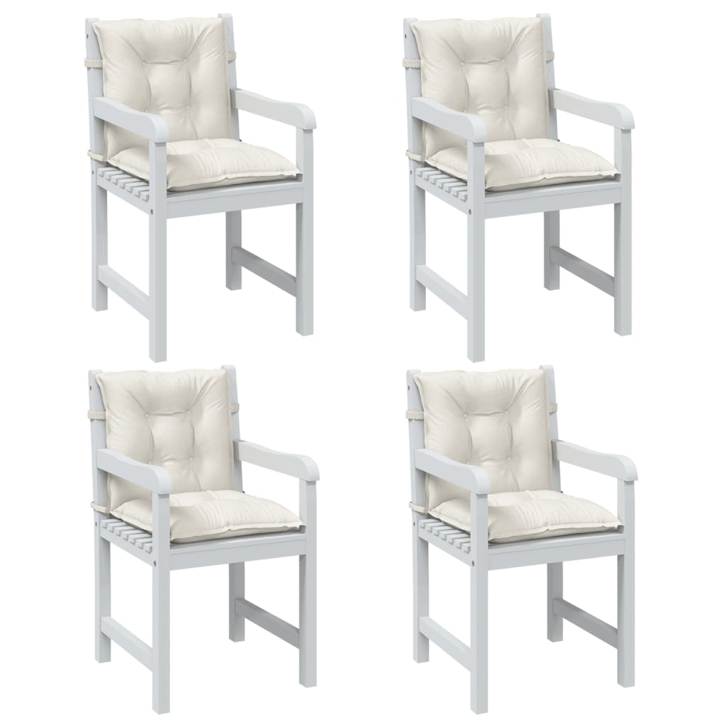 Coussins pour chaises basses 4 p. mélange crème 100x50x7 cm tissu