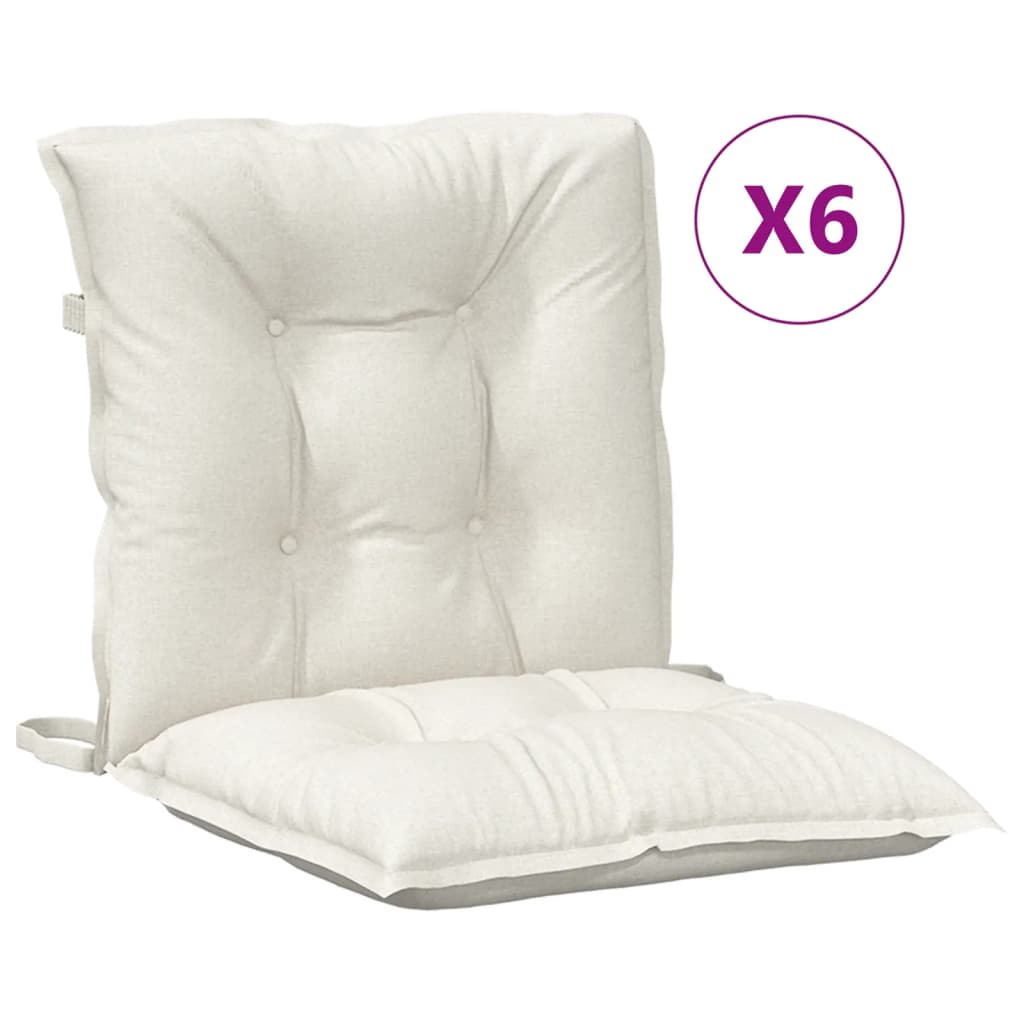 Coussins bas dossier 6 pcs. Mélange crème 100x50x7 cm Tissu